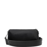 Ami Paris SolidBlack Patchwork Crossbody NylonLined Bag