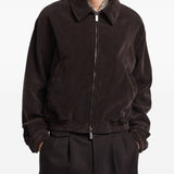 Emporio Armani Charcoal Zipper Front Bomber Jacket