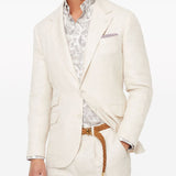 Brunello Cucinelli Linen, wool and silk diagonal deconstructed Cavallo blazer