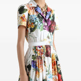 Dolce & Gabbana Poplin dress with flower bouquet print