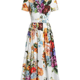 Dolce & Gabbana Poplin dress with flower bouquet print