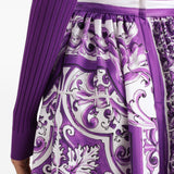 Dolce & Gabbana Gathered twill skirt with maiolica print