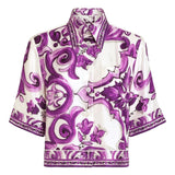 Dolce & Gabbana Silk shirt with maiolica print