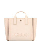 Chloé Ecru Herringbone Detailing Tote Bag