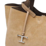 Tod's Logo-charm suede tote bag