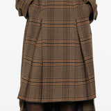 Saint Laurent Brown Plaid Midi Skirt