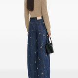 Self-Portrait Brown Jewel Embellished Crewneck Cardigan