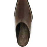 Brunello Cucinelli Brown Square Toe Leather Sandals