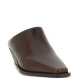 Brunello Cucinelli Brown Square Toe Leather Sandals