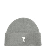 Ami Paris Grey Alpaca Striped Ami De Coeur Beanie