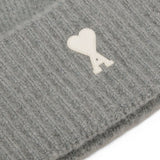Ami Paris Grey Alpaca Striped Ami De Coeur Beanie