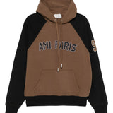 Ami Paris Brown Raglan Sleeve Hoodie