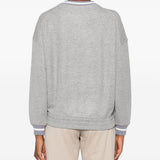 Brunello Cucinelli Grey Embroidered Sweater