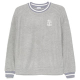 Brunello Cucinelli Grey Embroidered Sweater