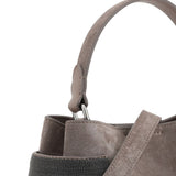 Brunello Cucinelli Essence Small Suede Top-Handle Bag with Precious Bands