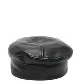 Emporio Armani Nappa leather beret with logo