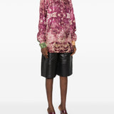 Pierre Louis Mascia Purple Damask Shirt