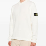 Stone Island Ivory Ribbed Crewneck Sweater
