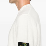 Stone Island Ivory Ribbed Crewneck Sweater