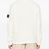 Stone Island Ivory Ribbed Crewneck Sweater