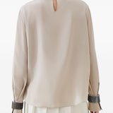 Brunello Cucinelli Beige High Neck Top