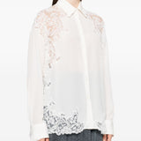 Ermanno Scervino White Collared Lengthened Sleeve Shirt
