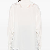 Ermanno Scervino White Collared Lengthened Sleeve Shirt