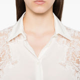 Ermanno Scervino White Collared Lengthened Sleeve Shirt