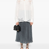 Ermanno Scervino White Collared Lengthened Sleeve Shirt