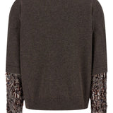 Brunello Cucinelli Brown Sequined Embellishment Sweater