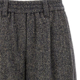 Brunello Cucinelli Grey Herringbone Bermuda Shorts