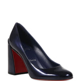 Christian Louboutin MidnightBlue Patent Block Heel Pumps