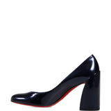 Christian Louboutin MidnightBlue Patent Block Heel Pumps