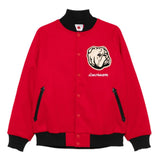 Icecream Red Bulldog Embroidered Bomber Jacket
