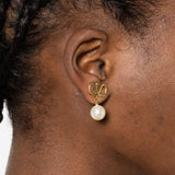 Valentino Garavani Bijoux Gold Pearl Pendant Earrings