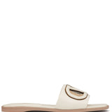 Valentino Garavani Ivory VLogo Sandals Branded Footbed