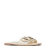 Valentino Garavani Ivory VLogo Sandals Branded Footbed