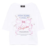 Dsquared2 White Printed Crew Neck Tee