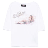 Dsquared2 White Central Logo Print Tee