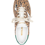 Woolrich Brown Leopard Print Sneakers White Stripe