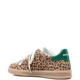 Woolrich Brown Leopard Print Sneakers White Stripe