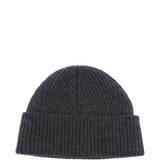 Ami Paris Charcoal Ribbed Knitwear Embroidered Beanie
