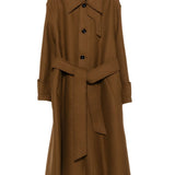 Ami Paris ChocolateBrown Luxurious Overcoat Self Tie