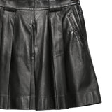 Emporio Armani Black Pleated Leather Skirt