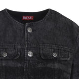 Diesel Black Frayed Edges Denim Jacket