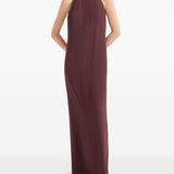 Brunello Cucinelli Burgundy Halter Neck Dress