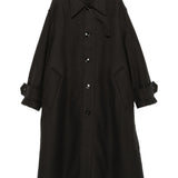 Ami Paris Charcoal Grey Overcoat Buttoned Fastening