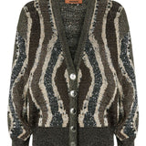 Missoni Brown Textured Jacquard Patterned Cardigan