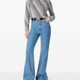 Missoni Grey Striped Mock Neck Sweater