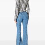 Missoni Grey Striped Mock Neck Sweater